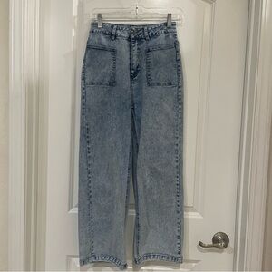 Parknini wide leg washed Blue Women's teens Jeans size Small‎ 25” waist